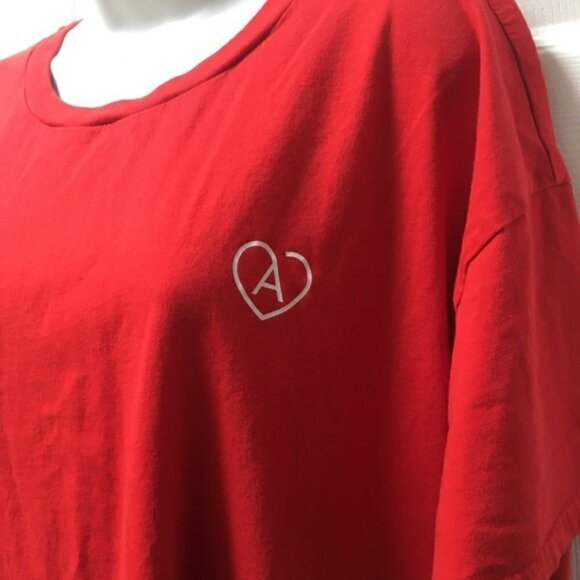 ARITZIA Red Thank You Heart T-Shirt Top - Picture 3 of 8